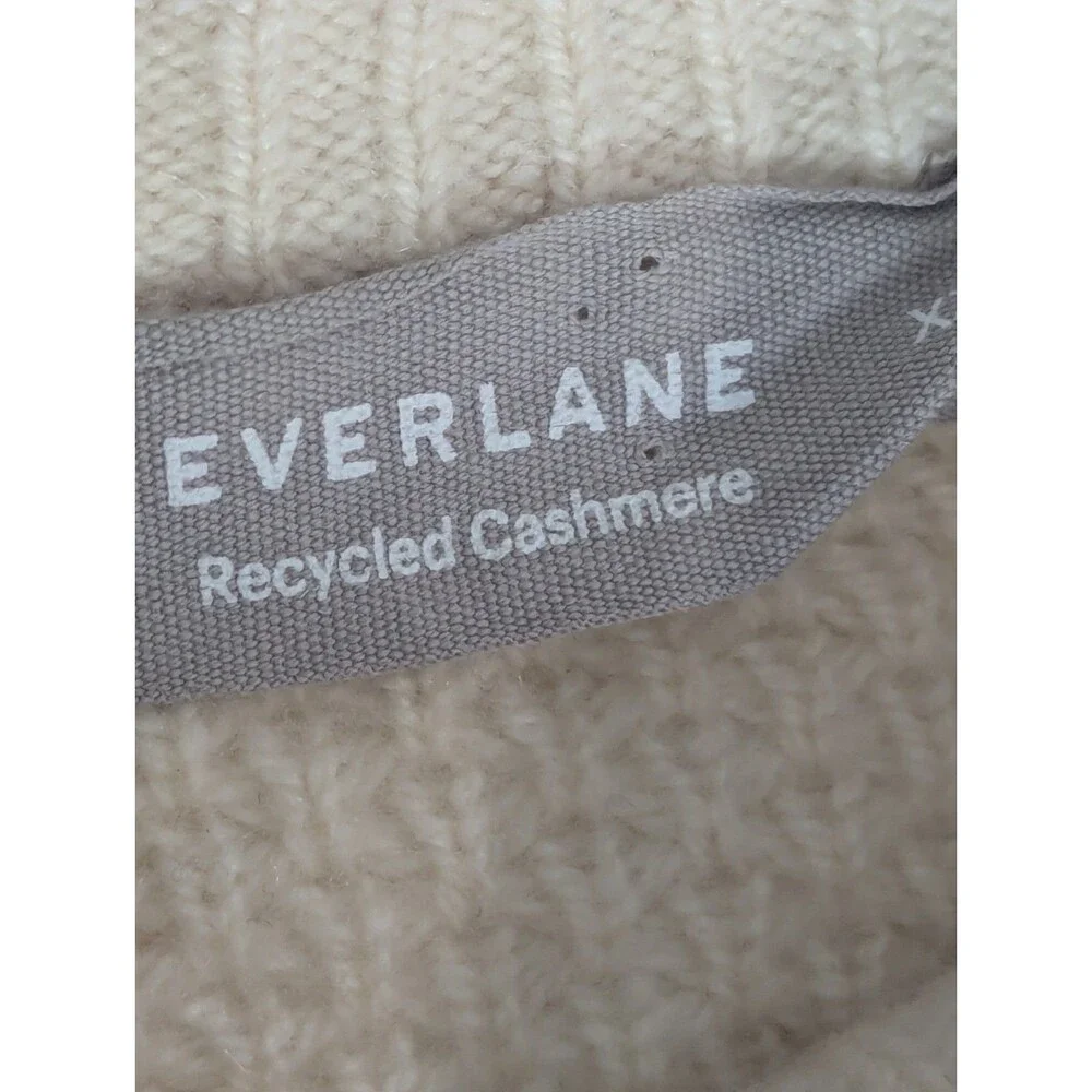 Everlane Sweater‎ Womens XXSmall Recycled Cashmere Knit Neutral Pullover Ivory